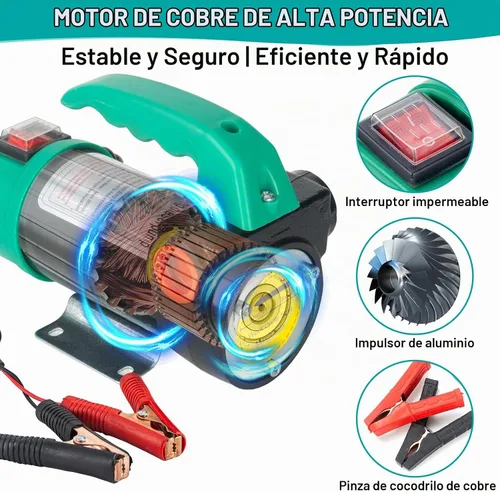Vista 2 de AIGMISON Bomba de transferencia de diésel 12V 260W con manguera de apagado automático, kit de bomba extractora de transferencia de combustible
