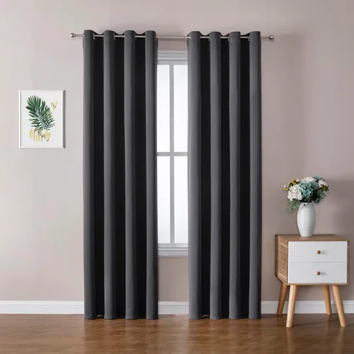 Vista 151 de ChrisDowa - Cortinas cortas para ventana de 40 pulgadas para dormitorio - Cortinas cortas con ojales y aislamiento térmico para oscurecer