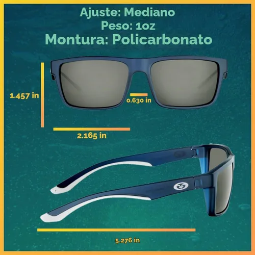 Vista 3 de Flying Fisherman 7879BSB Streamer - Gafas de sol polarizadas Marco azul marino cristalino/lente ahumado