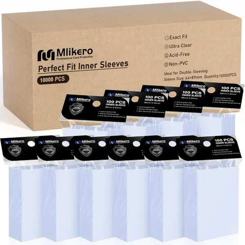 Vista 15 de Mlikero 1000 fundas para tarjetas, fundas para tarjetas de béisbol para tarjetas estándar, 10 colores fundas para tarjetas intercambiables aptas