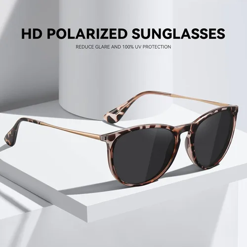 Vista 7 de Gafas de sol polarizadas redondas retro para mujer, gafas de sol vintage de moda con protección UV