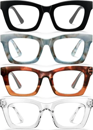 Vista 19 de CCVOO Lentes de lectura elegantes para mujer, anteojos elegantes, lectores de luz azul, tramposos