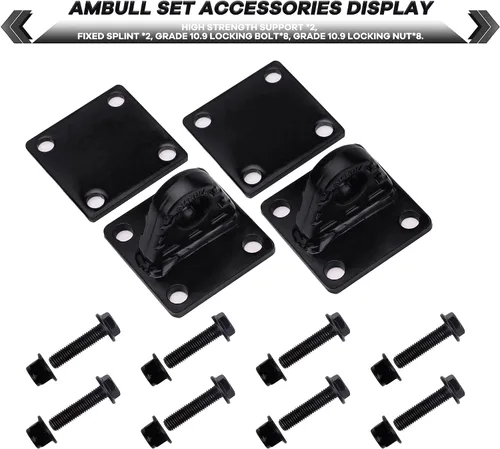 Vista 3 de Paquete de 2 soportes de montaje de grilletes de anillo en D con placa trasera, soporte de grillete de anillo D, soporte de grillete de 5 toneladas