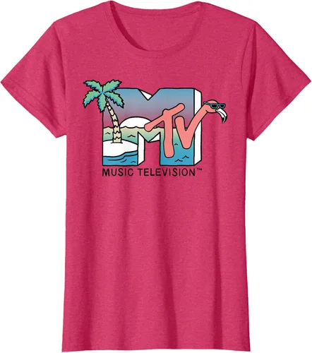 Vista 9 de MTV Camiseta con logotipo de flamenco de Beach Island Blanco