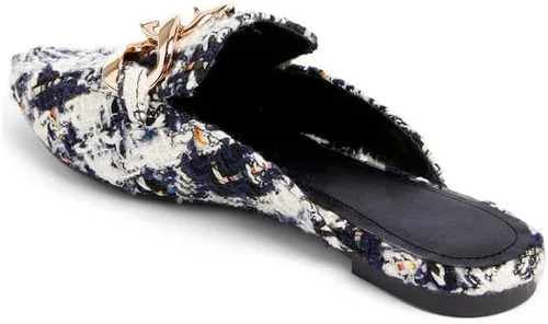 Vista 3 de Juliet Holy Mocasines planos para mujer, con puntera puntiaguda, sin espalda, sin cordones, con cadena de metal