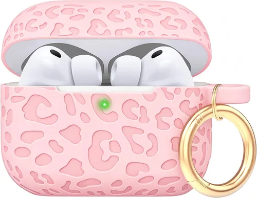Vista 73 de Compatible con funda AirPods Pro 2019, Gawnock Funda de silicona suave y flexible para funda AirPods Pro para mujeres y niñas con llavero (Caqui)