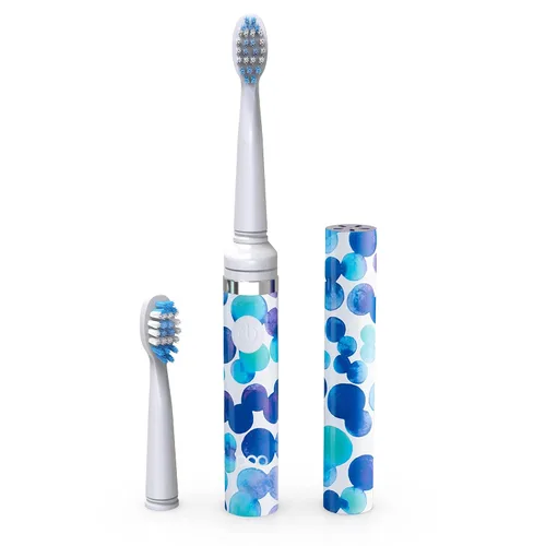Vista 2 de Cepillo de dientes eléctrico Pop Sonic (burbuja azul) + paquete adicional – Cepillos de dientes de viaje con batería AAA Cepillos de dientes