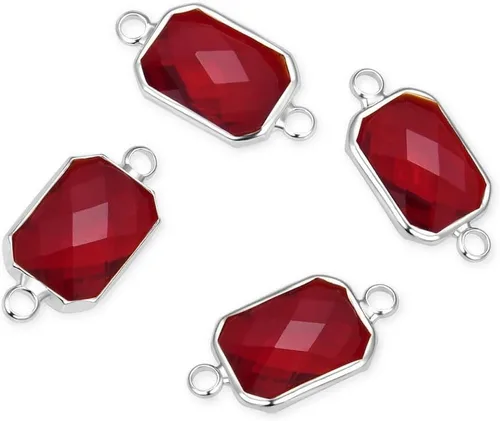 Vista 16 de Adabele 5pcs grado A abril diamante claro piedra natal conector rectángulo de corte radiante enlace 0.551 in plateado plata cristal Rhinestone Bead