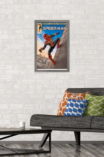 Vista 2 de Trends International Marvel Spider-Man: No Way Home - Póster de pared de cómic de pared, 22.4 pulgadas de largo x 14.7 pulgadas, versión enmarcada