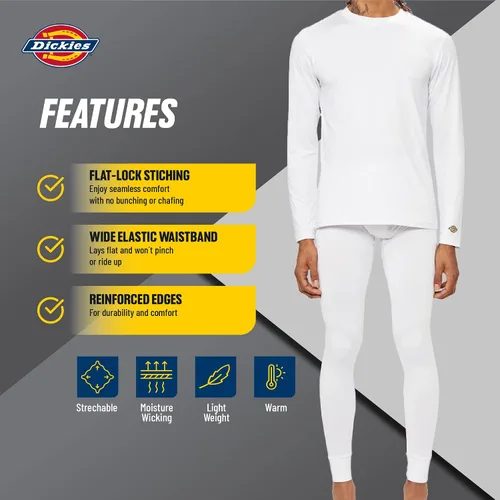 Vista 5 de Dickies Conjunto de ropa interior térmica para hombre, 2 piezas, capa base para clima frío para hombre