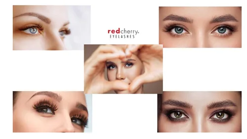 Vista 7 de Red Cherry Pestañas postizas #WSP cabello humano, 6 pares, 100% cabello humano, hechas a mano, sin látex, color negro