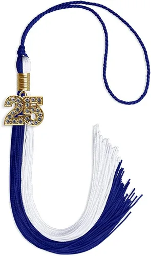 Vista 34 de Endea Graduation Borla de doble color con dije dorado (negro/oro brillante, 2022)