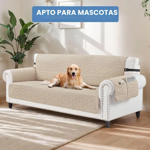 Vista 2 de CUCRAF Funda acolchada antideslizante para sofá, resistente al agua, protector de muebles para sofá de 1 cojín, apto para mascotas, funda de sofá