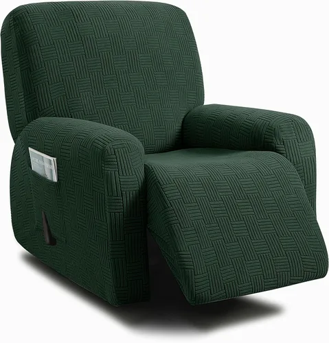 Vista 34 de ULTICOR - Juego de 8 fundas para sofá reclinable de jacquard, fundas elásticas para sofá reclinable para 3 cojines, gruesas, suaves, lavables