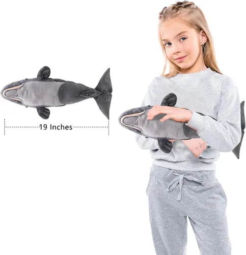 Vista 3 de Peluche de ballena espermática, juguete de peluche suave para niños, muñeca de peluche esponjosa para niñas, niños, bebés y niñas pequeñas