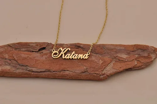Vista 3 de HUAN XUN Collar personalizado con nombre de guión para mujer