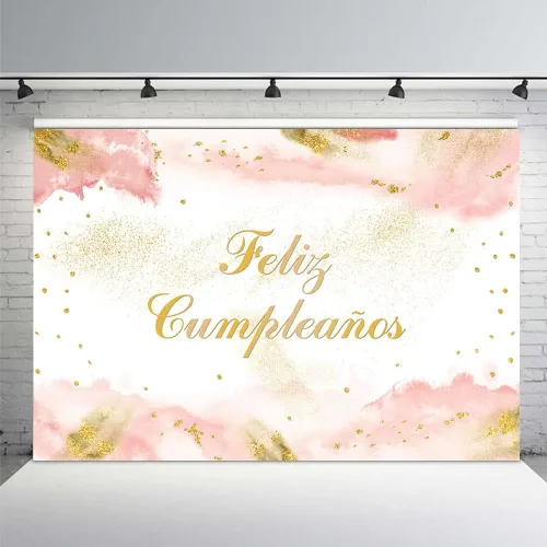Vista 12 de MEHOFOND Telón de fondo de feliz cumpleaños de 7 x 5 pies para niño, fiesta mexicana, suministros de decoración de fiesta de feliz cumpleaños, Azul