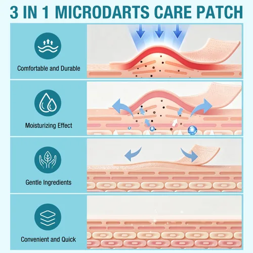 Vista 5 de Parche de cuidado de microdarts 3 en 1 para cicatrices, hojas profesionales de silicona para cicatrices, parches de microdarts cinta de silicona