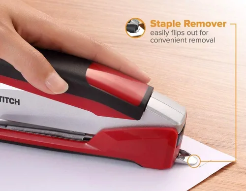 Vista 6 de Grapadora Prodigy de bajo esfuerzo de la marca PaperPro, Rojo