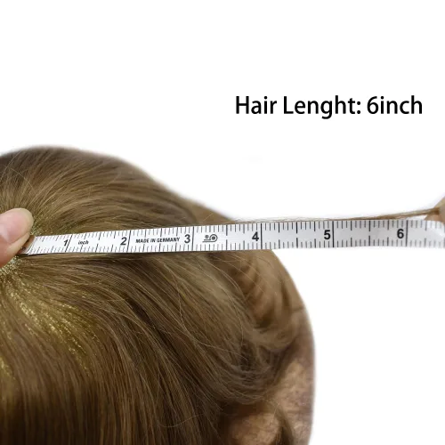 Vista 7 de Durable Fine Mono Toupee Hair Pieces para hombres Sistema de reemplazo de pelo para hombre Toupee pelo humano real protesis capilar para hombre 6x8