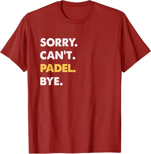 Vista 67 de Sorry Can't Padel Bye Funny Camiseta de Padel, Negro