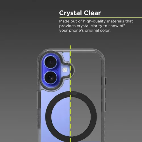 Vista 6 de PureGear Funda delgada para iPhone 16, con MagSafe (transparente/negro)