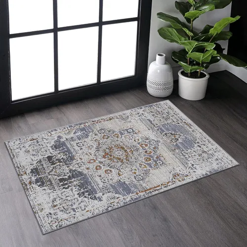 Vista 17 de NAAR PAYAS - Alfombra de área de 2 x 3 pies, diseño geométrico beige para sala de estar, dormitorio y comedor