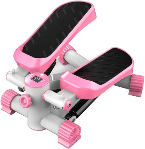 Vista 10 de YSUEFIJO Mini escalera portátil, equipo de fitness antideslizante, máquina de ejercicios aeróbicos para fitness, pantalla fácil de leer, bandas