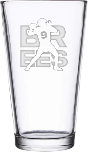 Vista 17 de Hat Shark Jugador atlético deportivo de fútbol – Vasos de pinta grabados con láser para cerveza, jarra de 16 onzas (Allen #17)