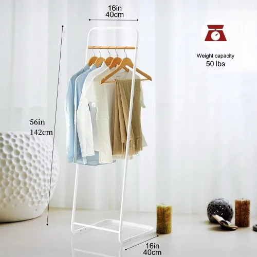 Vista 4 de JEFEE Perchero para colgar ropa, perchero simple para exhibición de almacenamiento de ropa, perchero de metal resistente, estantes de ropa de pie