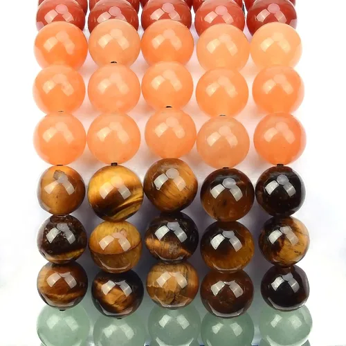 Vista 4 de MASSIVE BEADS - Pulseras ajustables unisex de cuentas de cristal de piedras preciosas con poder curativo natural, de macramé Piedras de 7 chakras