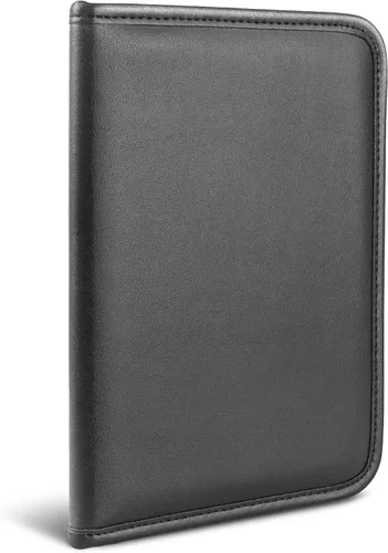 Vista 3 de Samsill Professional Padfolio, cartera mini de piel sintética, con bloc de notas de 5 x 8, color negro