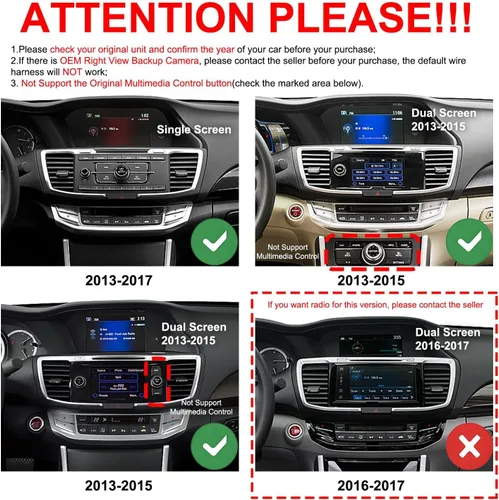 Vista 2 de Para Honda Accord 2013-2017 CarPlay Android Navegación Automática Estéreo GPS Radio Pantalla 10 "IPS Pantalla Táctil Headunit Tablet Media Player