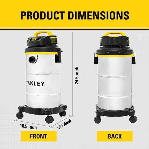 Vista 5 de Aspiradora Stanley 4 HP para uso en seco o mojado, SL18130, 116.00 volts