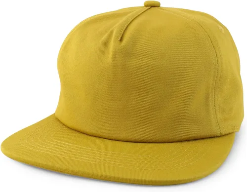 Vista 7 de Trendy Apparel Shop Gorra de béisbol plana sin estructurar llana del Snapback de 5 paneles Hunter