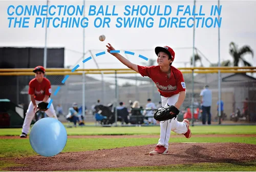 Vista 5 de Orbis Connection Ball, 9 pulgadas, entrenador de lanzamiento de béisbol y softbol, mejora la eficiencia de golpes y lanzamientos y evita posibles