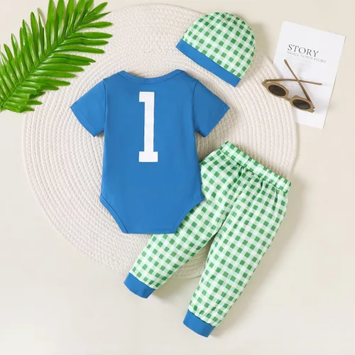 Vista 3 de Traje de primer cumpleaños para bebé niño, ropa de cumpleaños de un año, traje de béisbol deportivo para primer cumpleaños