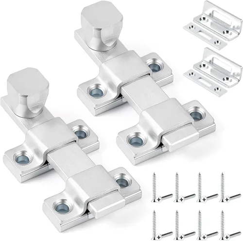 Vista 11 de Hicarer Perno de superficie de 4 pulgadas resistente con acabado cromado cepillado para puertas interiores y exteriores, 1 unidad