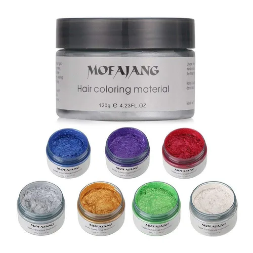 Vista 7 de NYKKOLA Cera unisex para el cabello, tinte de color crema para peinar, pomada de peinado natural, lavable temporal, fiesta cosplay (gris mate ceniza)