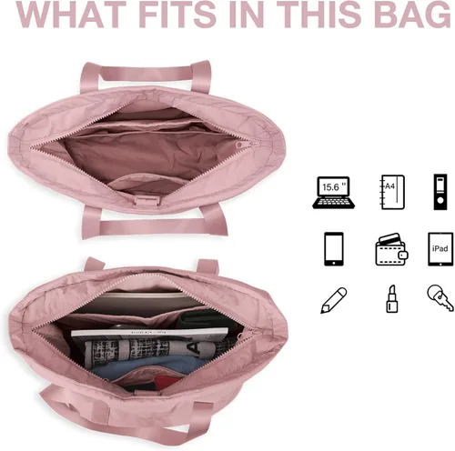 Vista 3 de BAGSMART Bolso de mano grande para mujer, bolso de hombro con asa superior con hebilla para esterilla de yoga para gimnasio, trabajo, escuela