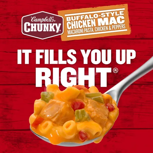 Vista 6 de Campbell’s Chunky Sopa de Macarrones con Pollo Estilo Búfalo, lata de 18.8 oz