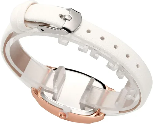 Vista 2 de Top Plaza Reloj de pulsera de cuero para mujer, rectangular, elegante, simple, analógico, de cuarzo, para mujer
