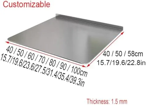 Vista 2 de Stainless Steel Cutting Board with Raised Edge - Durable Kitchen Food Prep & Baking Surface, Easy to Clean, Non-Slip, Perfect for Chopping & Meal