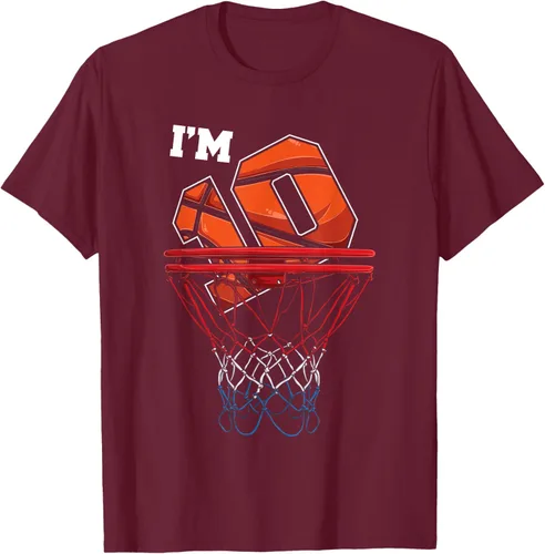 Vista 12 de Camiseta de regalo de cumpleaños con red de baloncesto de 10 años, Negro