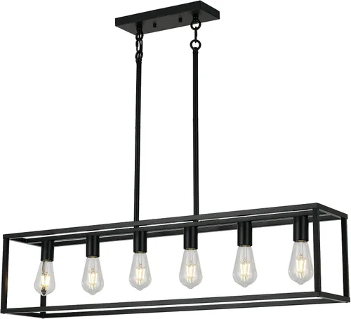 Vista 8 de XILICON Iluminación de isla de cocina, candelabros de granja, 5 luces, modernas, para comedor, accesorios de iluminación colgantes, jaula de isla
