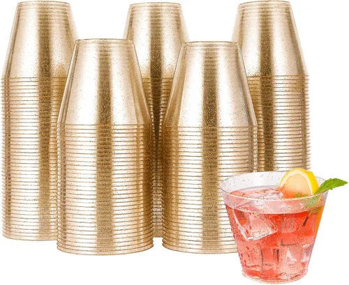 Vista 9 de JOLLY CHEF Vasos de plástico desechables transparentes de 8 onzas, paquete de 200 vasos de plástico transparente resistentes perfectos para bodas