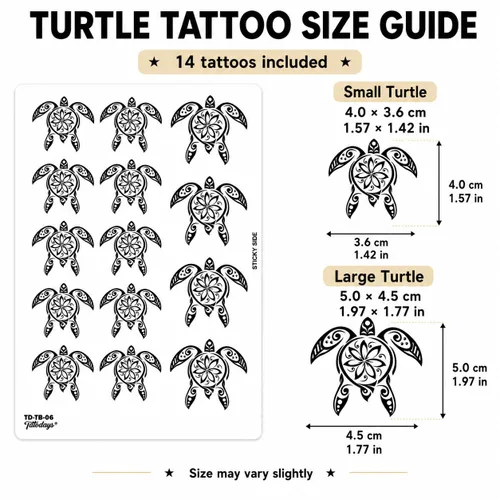 Vista 2 de Tatuaje temporal tortugas negro maorí tribal cuerpo arte adhesivo transferencia para brazos hombro azteca polinesio samoano hawaiano para hombres
