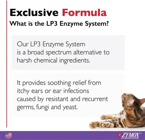 Vista 4 de Solución enzimática Otic para tratamiento de problemas de oído de mascotas con hidrocortisona de Zymox