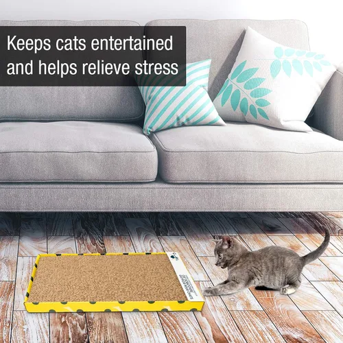 Vista 3 de Our Pets Rascador cósmico para gatos, hierba gatera cultivada en Norteamérica incluida, reversible para el doble de uso, 18.13 x 10.13 x 1.25