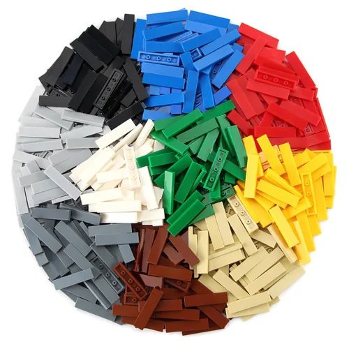 Vista 2 de Azulejo de 1 × 480 piezas y piezas de ladrillos MOC planos, bloques de construcción multicolores a granel para suelo de pared de superficie lisa
